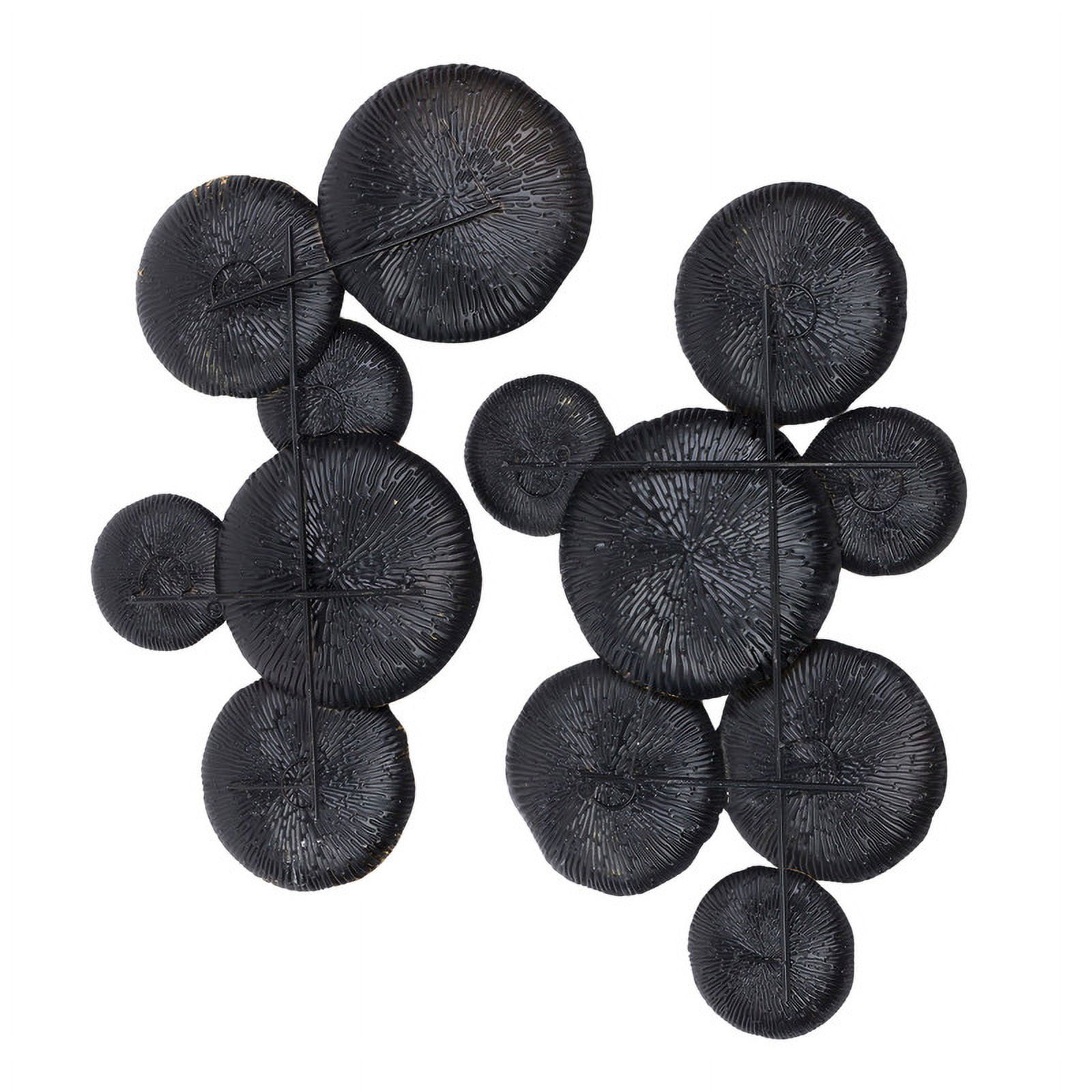 Alexandra Round Black & Gold Abstract Metal Glam Wall Plates