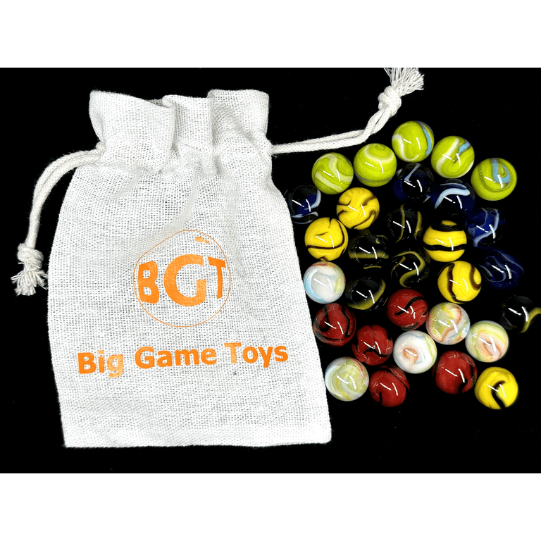 Big Game Toys, 30 Deluxe Solid Glass Replacement Marbles, 16mm