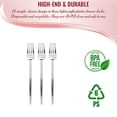 thumbnail image 4 of Smarty 7" Shiny Silver Moderno Disposable Plastic Dessert Forks 240ct, 4 of 5