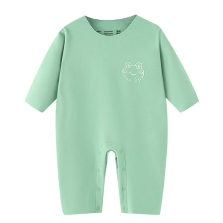 

CELIEAN Baby Girls Boys Solid Bodysuit Long Sleeve Children 1PC Romper Kids Bodysuit Jumpsuits for Baby Boy Green 18-24M