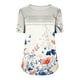 thumbnail image 5 of Camisetas Casuales de la Mujer Moda Diaria No Posicionamiento Impreso Manga Corta Cuello Redondo Camiseta Superior, 5 of 5