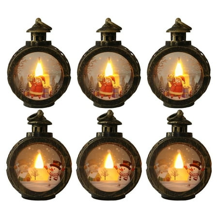 

6PCS Christmas Decoration Christmas Tree Pendant LED Christmas Lights Ornaments for Desktop Bookshelf Courtyard