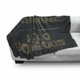 thumbnail image 3 of Hello Gorgeous Soft Flannel Fleece Throw Blanket, Inspirational Hello Sunshine Phrase, Cozy Plush for Indoor and Outdoor Use, 50" x 70", Charcoal Grey Sand Brown, by Ambesonne, 3 of 6