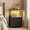 French Oak-2 Drawers, variant on Tomnk LED Nightstand with Charging Station, Bedside Table Night Stand with 2 Fabric Storage Drawers, Black