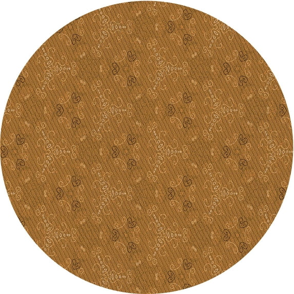 Ahgly Company Indoor Square Patterned Neon Orange Area Rugs, 3' Square