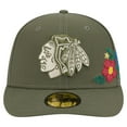 thumbnail image 2 of Men's New Era Olive Chicago Blackhawks Tonal Florals 59FIFTY Fitted Hat, 2 of 5
