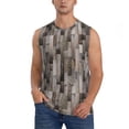 thumbnail image 2 of Lsque Wooden Texture Print Men's Cotton Blend Sleeveless Muscle Shirts (S-3XL)- Moisture Wicking, Odor Protection, UPF 30+,XX-Large, 2 of 8