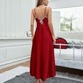 thumbnail image 5 of qolati Silk Nightgowns for Women Satin Lace Trim V Neck Cami Long Dress Nightshirts Soft Sleepwear Full Length Loungewear Nightwear Gift, 5 of 5