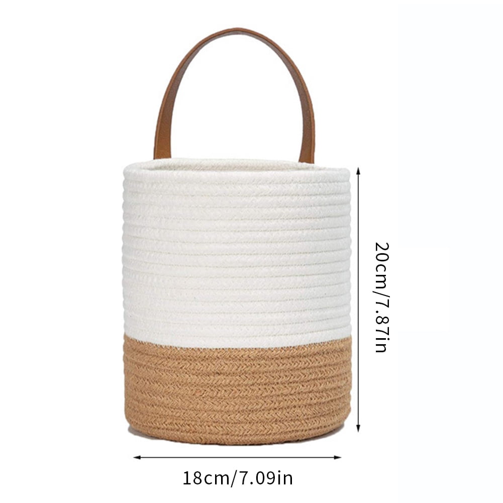 Jute Hanging Basket 7.09*7.87*12.99", Wall Hanging Planter Baskets, Jute Woven Hanging Storage Baskets