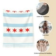 thumbnail image 5 of Womens Chicago City Flag Scarf Shawl Wraps Soft Warm Shawls, 5 of 6