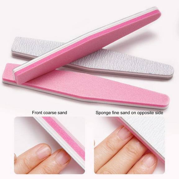 opvise 2 Pcs Nail Polishers Double-sided Great Friction Beauty Caring Thick Manicure Shaping Nails Long Nail Files Polishing Tool Nail Salon Stuff