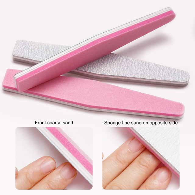 2 Pcs Vernis à Ongles Double Face Grande Friction Réutilisables Beauté Soin Épais Manucure Galbant Ongles Longs Limes à Ongles Outil de Polissage Articles de Salon de Manucure