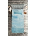 thumbnail image 2 of Ambesonne Nautical Quilted Coverlet 2 Pcs, Calm Sea Paradise, Twin Size, Pale Blue, 2 of 2