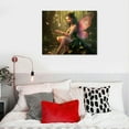 thumbnail image 4 of ONETECH SOOTHAN Nursery Decor Magical Forest Wall Art Fantasy Green Fairy & Colorful Butterfies Painting Canvas Prints Nature Wonderland Picture Fairytale Wall Decor for Dorm Decoration, 4 of 4