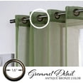 thumbnail image 2 of Quality Home Set of 2 Linen-Textured Semi-Sheer Curtain Panels – Antique Bronze Grommet Faux Linen Window Treatment for Living Room, Dining Room, Bedroom (Green, 52" W x 96 " L), 2 of 5
