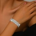 thumbnail image 4 of Pulsera para mujer con múltiples filas de diamantes de imitación brillantes, resistente al agua, sin níquel, diseño minimalista, versátil, pieza de joyería, 4 of 8
