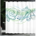 thumbnail image 4 of Ambesonne Sketchy Shower Curtain, Pastel Color Sealife, 69"Wx75"L, White Green, 4 of 5