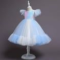 thumbnail image 6 of CUZIBR Girls Tutu Sequins Dress Ruffles Sleeveless Rainbow Glitter Tulle Long Dresses With Hairband Party Formal Gown Elegant Outfits,White,7-8 Years, 6 of 6