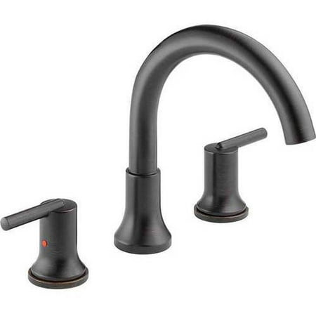 Delta Faucet T2759 Trinsic Deck Mounted Roman Tub Filler Trim with Metal Lever Handles - Venetian Bronze