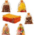 thumbnail image 4 of 100 PCS 5x7 Inches Heart Printed DarkOrange Organza Bags Jewelry Pouch Bags Organza Drawstring Pouches Wedding Favors Bag Candy Gift Bags, 4 of 4