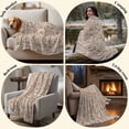 thumbnail image 6 of Brown Flowers Throw Blanket for Couch,Soft Lightweight Flannel Fleece Blanket,Vintage Farmhouse Floral Leaves Vines Microfiber Plush All Season Decorative Blankets for Sofa Office Travel 40"x50", 6 of 9