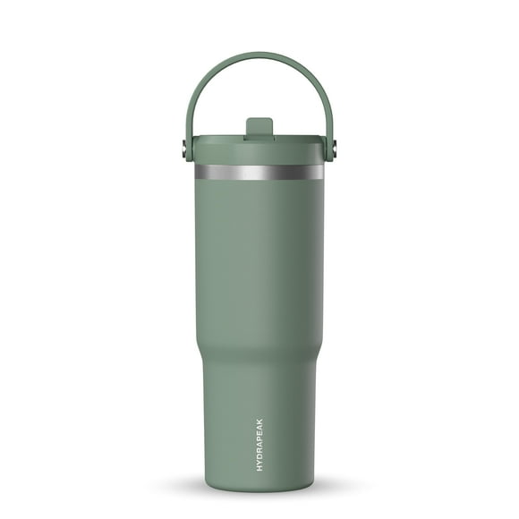 Vaso Hydrapeak Nomad de 950 ml con asa y tapa con pajita, acero inoxidable