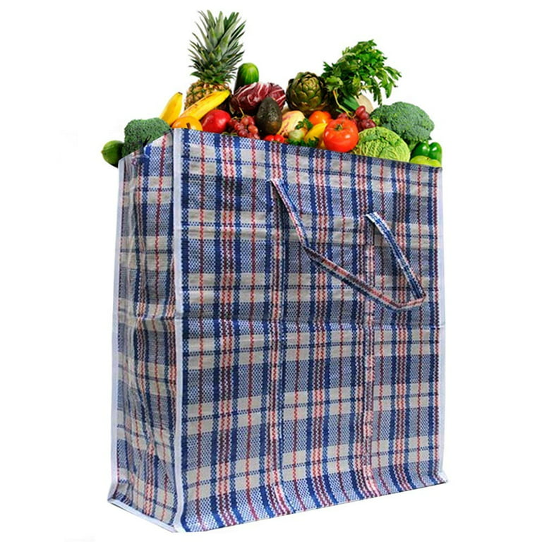 Set of 3 SUPER GIANT JUMBO Laundry Storage Transport Dorm Room Checker  Shopping Bags with Zipper & Handles, Size=27H x 31L x 7W Colors Vary  between