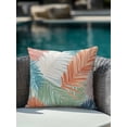 thumbnail image 3 of Outdoor Pillows Waterproof, Orange Green Blue Palm Leaves Throw Pillows with Inserts Included, Summer Tropical Botanical Indoor Outdoor Decorative Lumbar Pillow for Bed/Couch/Patio 18"x18", 1Pcs, 3 of 8