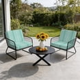 thumbnail image 6 of Outdoor Patio Cushion Covers 4 Pack Abstract Teal Patio Chair Cushion Covers with Ties and Zipper Rustic Vertical Stripes Waterproof Outdoor Seat Cushion Covers for Patio Furniture 22"x20", 6 of 9