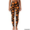 thumbnail image 6 of Xoenoiee Halloween Jack-O-Lantern Pumpkin Print Women Tummy Control Leggings, High Waist Buttery Soft Breathable 4‑Way Stretch Yoga Pants for Gym Running Daily Workout, XL, 6 of 6