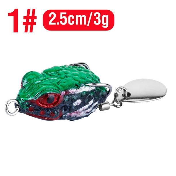 2.5cm/3g Mini Frog Fishing Lures With Spoon Double Hooks Artificial Fake  Bait Soft Jump Frog Bait