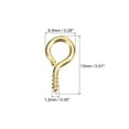 thumbnail image 2 of 200uds Tornillo Ojo Pasadores Ganchos Mini Ojales Roscados Unique Bargains Dorado Tono 6,5x13x1,2mm Autorroscante, 2 of 5