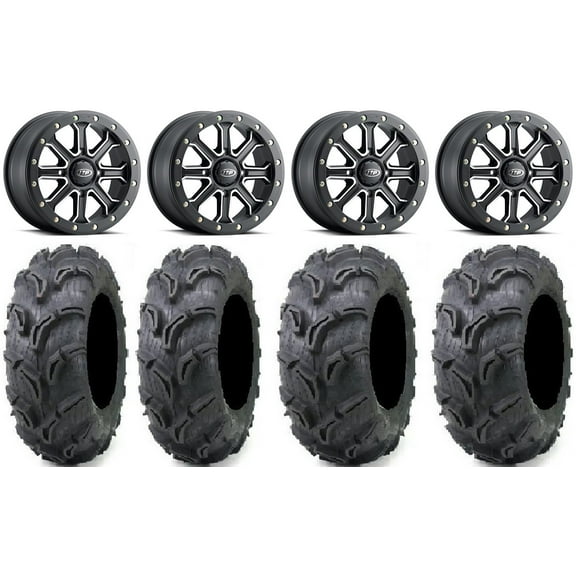 ITP Inertia Beadlock 14" Wheels Black  40mm 30" Zilla Tires Kawasaki Teryx Mule