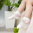 thumbnail image 5 of Baby Girls Lace Socks with Embroidered Flowers,Ruffle Princess Frilly Cotton Dress Ankle Socks for Infants & Toddlers, 5 of 6