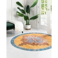 thumbnail image 4 of Unique Loom Timeless Collection Area Rug - Thomas (7' 7" Round Orange/Blue), 4 of 12