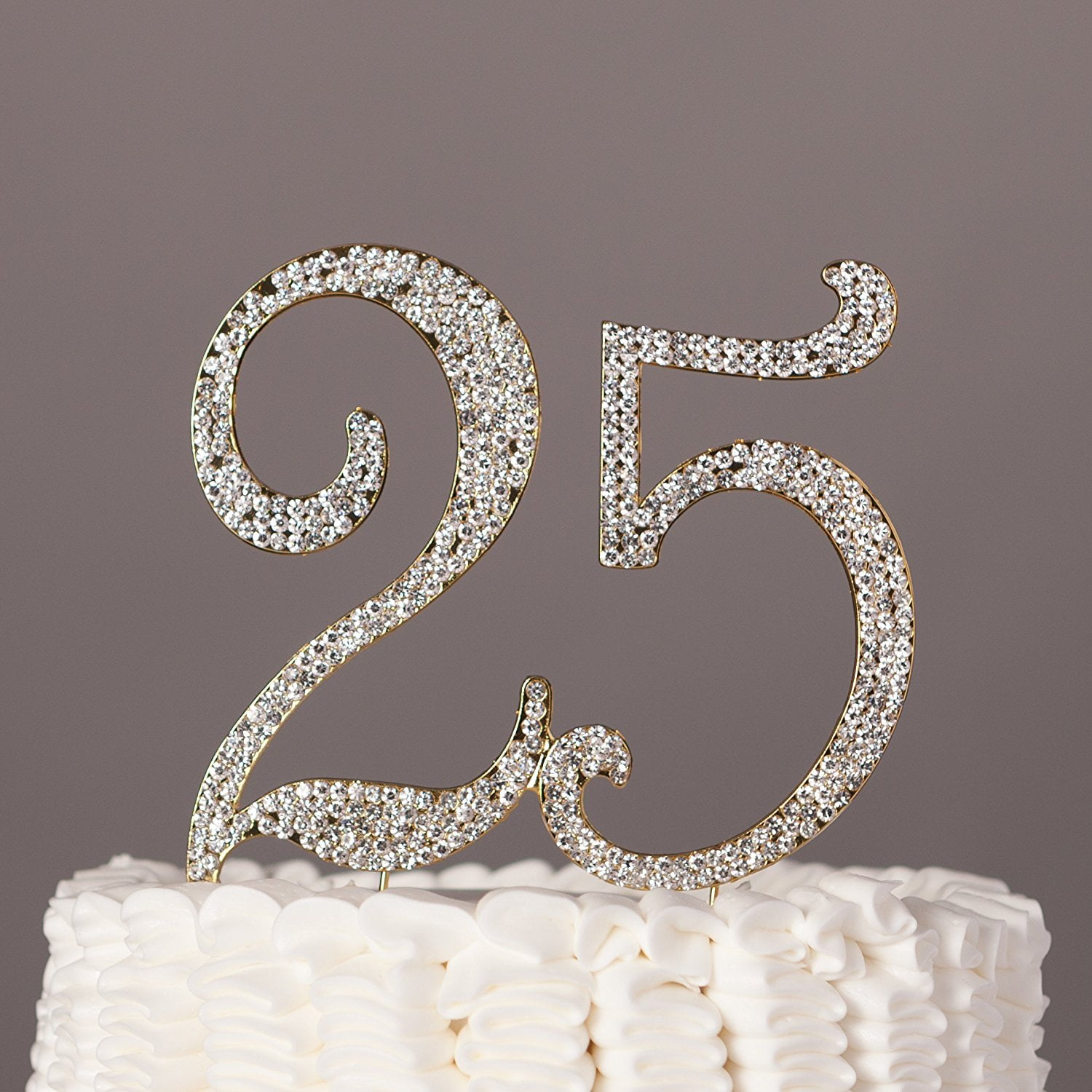 25 Cake Topper For 25th Birthday Or Anniversary Gold Party Supplies