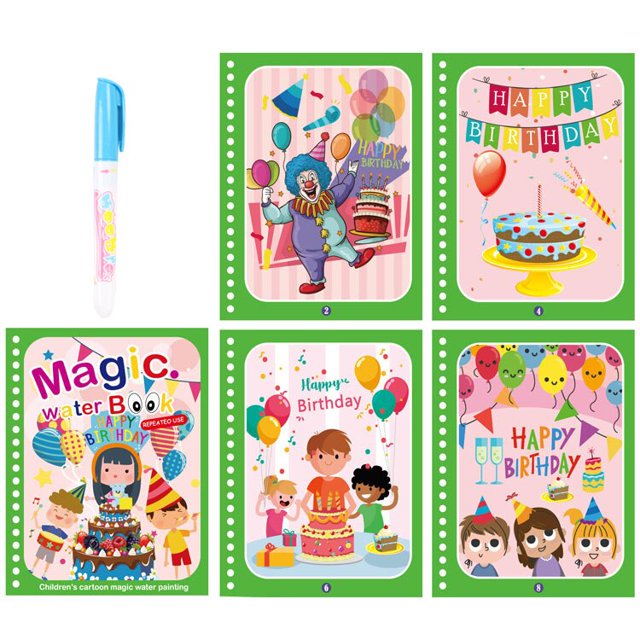 Libro mágico de dibujo al agua para niños, juguetes Montessori reutilizables para colorear, libro mágico de dibujo al agua, juguetes sensoriales de educación temprana