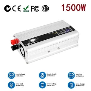 Portable Car Power Inverter 1500W WATT DC 12V to AC 110V Car Charg er Power Inverter Converter Modified Sine Wave Transformer Power