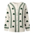thumbnail image 4 of St. Patrick's Cardigan Sweaters Plus Size for Women Trendy Spring Fashion 2026 Long Sleeve Knit Clothing Outfits,White,5XL, 4 of 4