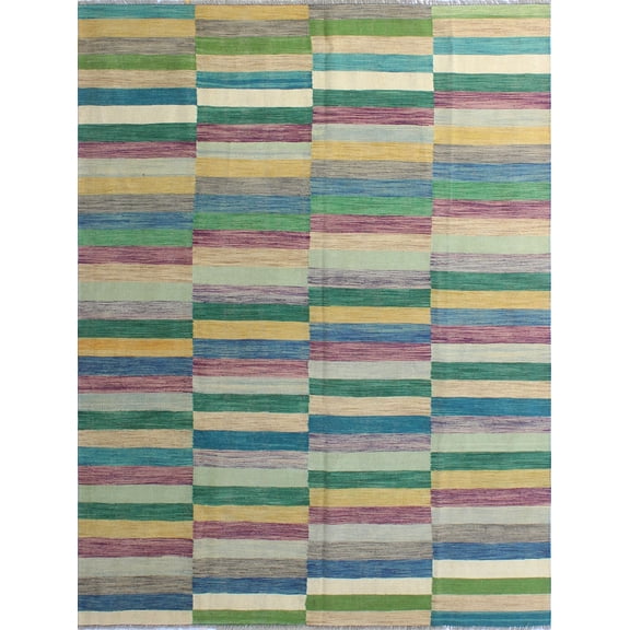 Winchester Khayri Blue/Green Rug, 6'7" x 7'11"