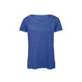 thumbnail image 1 of B&C - Camiseta de manga corta de algodón orgánico TriBlend para mujer (Azul mezcla), 1 of 1