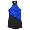 thumbnail image 4 of TiaoBug Kids Girls Sparkly Sequins Sleeveless Gymnastics Leotard Figure Ice Skating Dancewear Royal Blue 6, 4 of 6