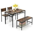 thumbnail image 1 of Costway Dining Table Set for 4 Rectangular Table with 2 Chairs, 1 Bench, Storage Racks Rustic Brown, 1 of 10