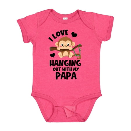 

Inktastic Monkey I Love Hanging out with My Papa Gift Baby Boy or Baby Girl Bodysuit