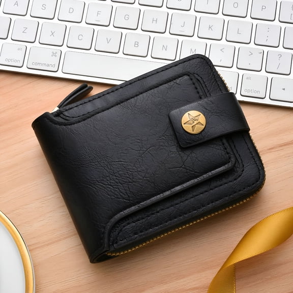 GASTROPOD Vintage PU Leather Wallet for Men RFID Blocking Card Case with Zipper ID Window