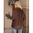 thumbnail image 5 of Zeagoo Womens Satin Blouse Long Sleeve V Neck Shirts Dressy Casual Button Down Business Shirts With Pockets, 5 of 6