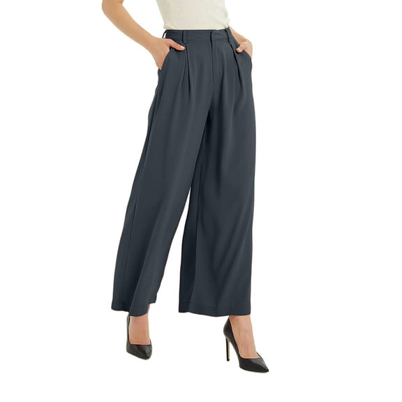 Women High Waist Casual Wide Leg Long Palazzo Pants Trousers Regular Size Olive Green XXXL
