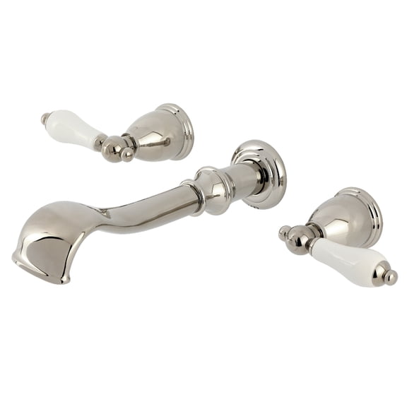 Kingston Brass KS5026PL  Two-Handle Wall Mount Roman Tub Faucet, Polished Nickel