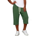 thumbnail image 3 of Enridrech Mens Jogger Capris Pants Plain Drawstring Elastic Waist 3/4 Length Pant Straight Leg Summer Casual Capri Shorts, 3 of 6