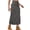 Dark Grey, variant on Women's Long Jean Skirt Back High Slit Utility Multi Pockets Long Denim Skirt Tea Length Y2K Cargo Skirt Jean Adjustable Drawstring Casual A-Line Black Small